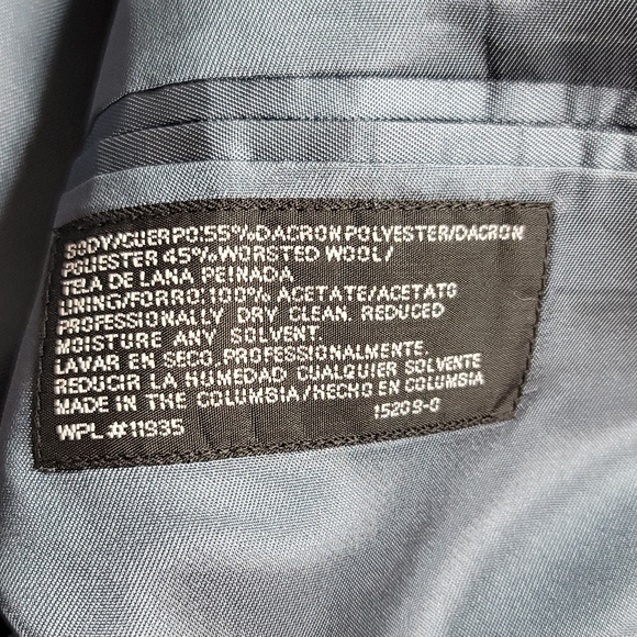 Stafford Sports Coat Mens 46L Jacket Blue Gold Buttons - Picture 10 of 15